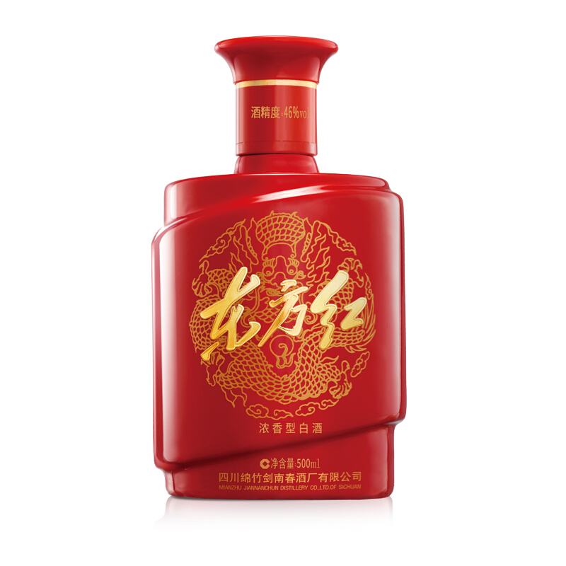 剑南春东方红46度口感浓香型白酒500ml单瓶装