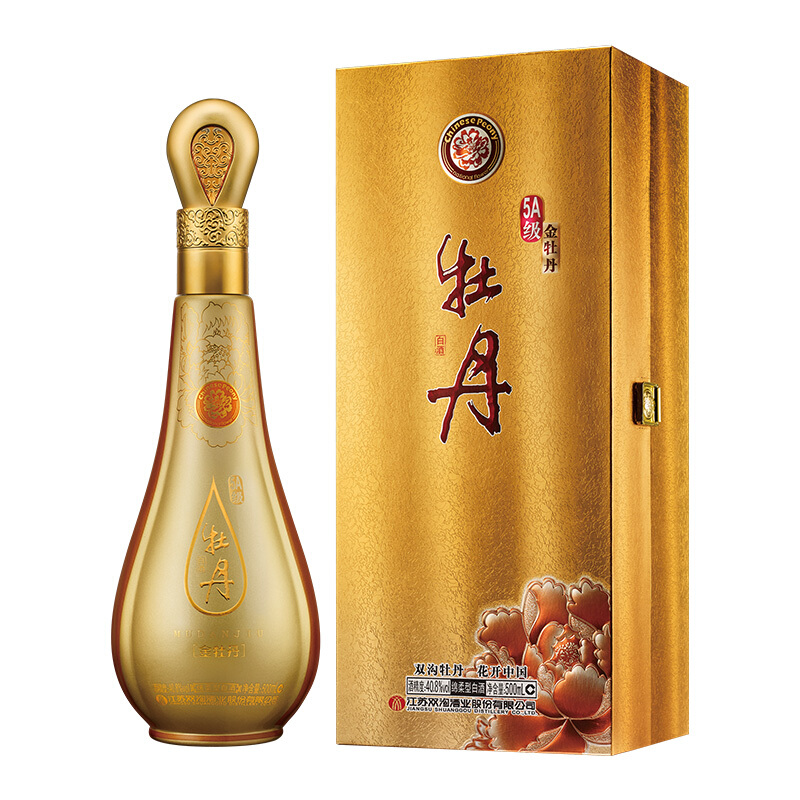 江苏省双沟酒牡丹系列5a金牡丹408度浓香型500ml单瓶装