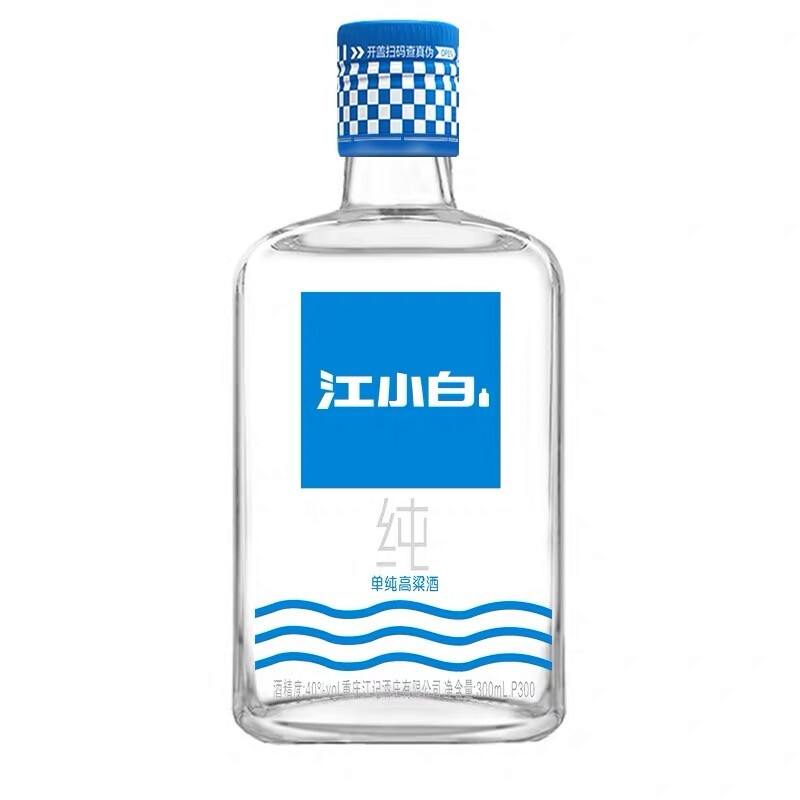 重庆江小白单纯高粱酒p300 40度清香型300ml单瓶装