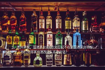 3、贵州茅台、国酒茅台从6月30日起不在是国酒茅台商标™了，你们觉得茅台酒改什么名字合适？