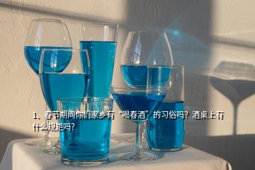 1、春节期间你们家乡有“喝春酒”的习俗吗？酒桌上有什么规矩吗？