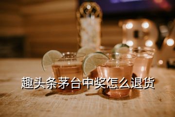 趣头条茅台中奖怎么退货