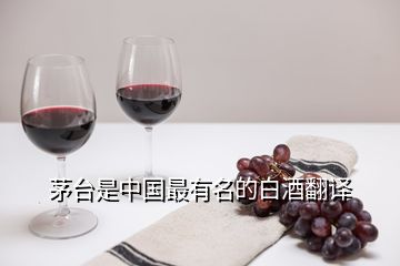 茅台是中国最有名的白酒翻译