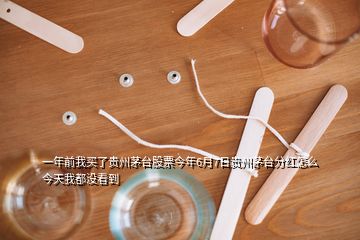 一年前我买了贵州茅台股票今年6月7日贵州茅台分红怎么今天我都没看到