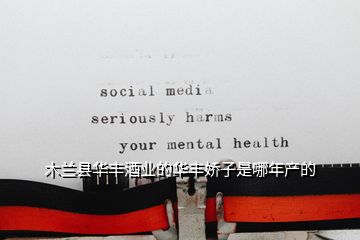 木兰县华丰酒业的华丰娇子是哪年产的