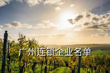 广州连锁企业名单
