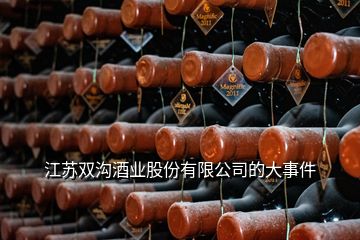 江苏双沟酒业股份有限公司的大事件