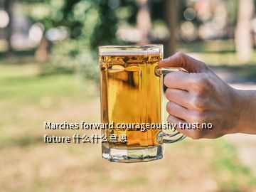 Marches forward courageoushy trust no future 什么什么意思