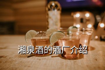 湘泉酒的酒厂介绍