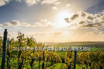 2015年贵州专项乡镇事业单位招聘报名地址