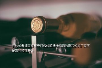 长沙或者湖南没有专门做纯酿造杨梅酒的啊我说的厂家不是那种经销商什