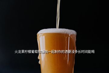 火龙果柠檬葡萄猕猴桃一起制作的酒要浸多长时间能喝