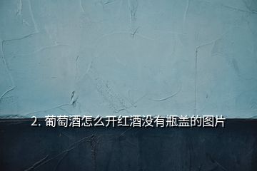 2. 葡萄酒怎么开红酒没有瓶盖的图片