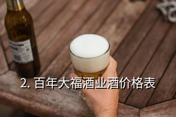 2. 百年大福酒业酒价格表