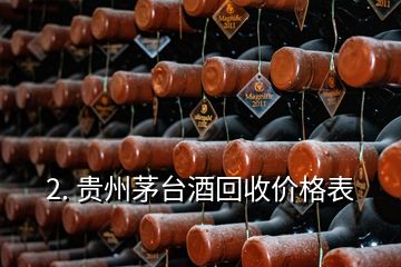 2. 贵州茅台酒回收价格表