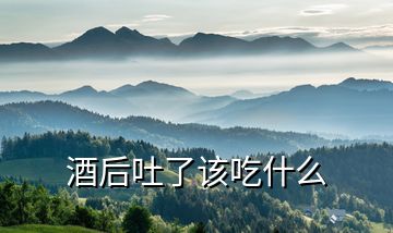 酒后吐了该吃什么