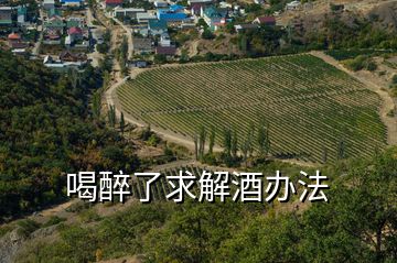 喝醉了求解酒办法