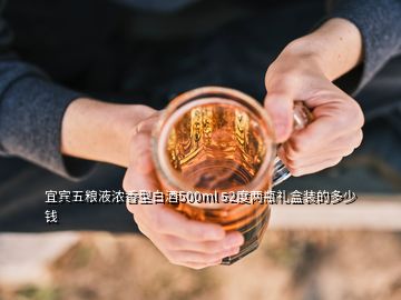 宜宾五粮液浓香型白酒500ml 52度两瓶礼盒装的多少钱