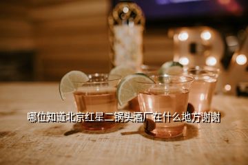 哪位知道北京红星二锅头酒厂在什么地方谢谢