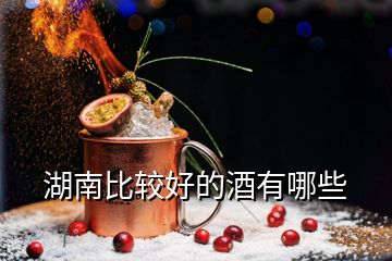 湖南比较好的酒有哪些