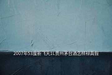 2007年53度新飞天1L贵州茅台酒怎样辩真假