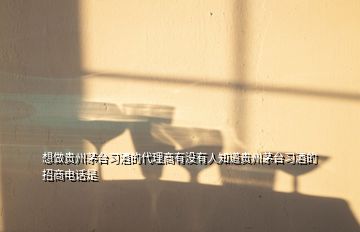 想做贵州茅台习酒的代理商有没有人知道贵州茅台习酒的招商电话是