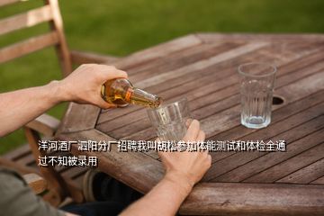 洋河酒厂泗阳分厂招聘我叫胡松参加体能测试和体检全通过不知被录用