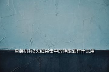 重装机兵2火线突击中的神酿酒有什么用