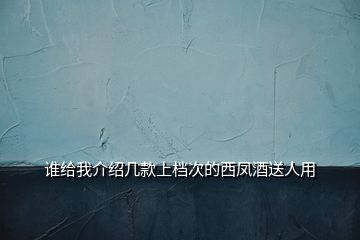 谁给我介绍几款上档次的西凤酒送人用