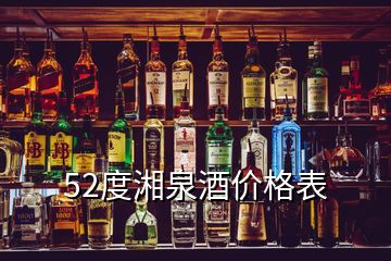 52度湘泉酒价格表