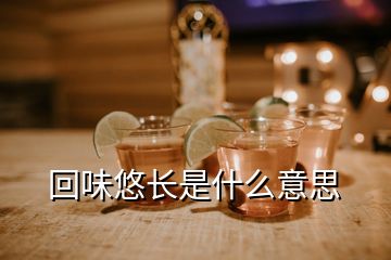 回味悠长是什么意思