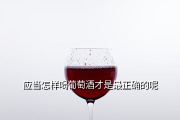 应当怎样喝葡萄酒才是最正确的呢