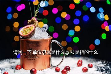 请问一下 单位隶属是什么意思 是指的什么