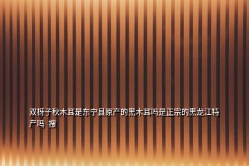 双枒子秋木耳是东宁县原产的黑木耳吗是正宗的黑龙江特产吗  搜