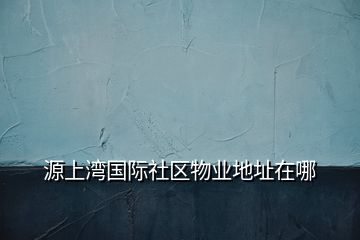 源上湾国际社区物业地址在哪